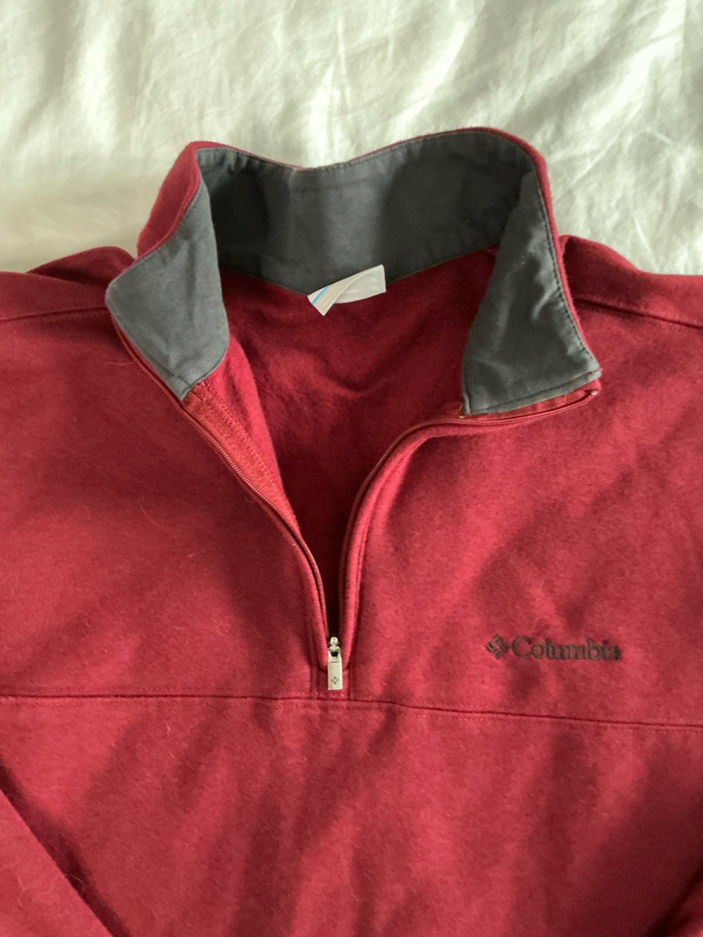 Columbia Men's Hart Mountain ll Maroon Quarter-Zip Pullover Sweatshirt XL - Picture 9 of 14